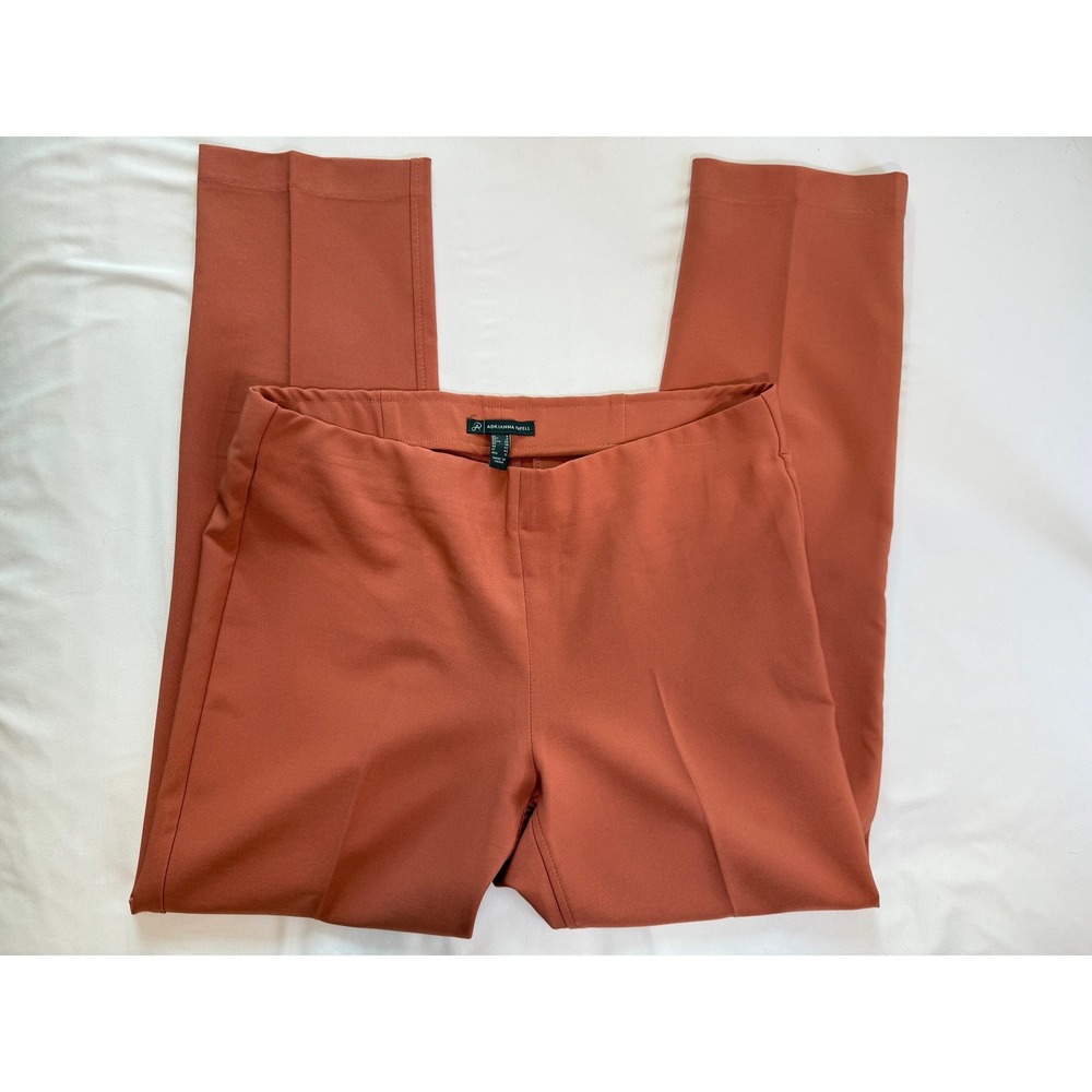 Adrianna Papell Womens Rust Orange Stretchy Elastic Waist Pull On Pants Size 8